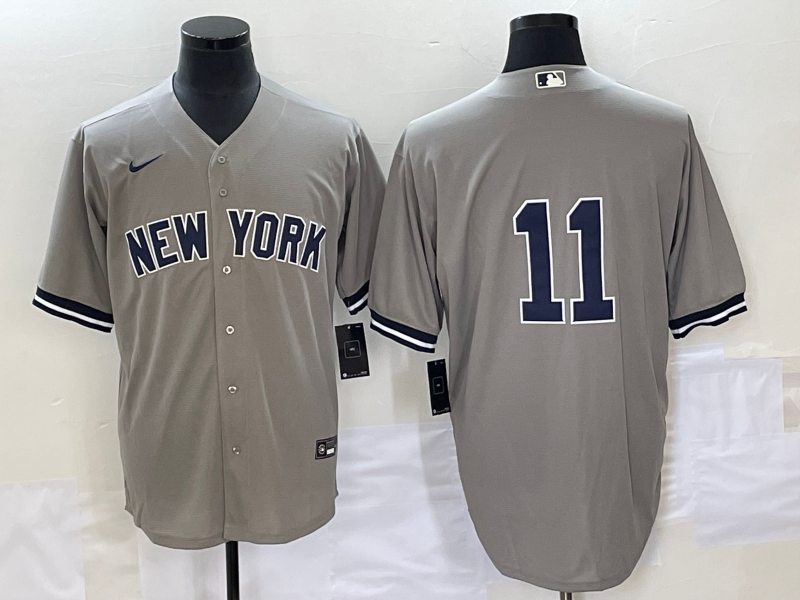 Men's New York Yankees Anthony Volpe #11 Gray Name Jersey